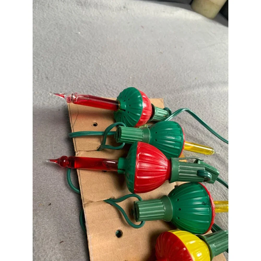 Vintage 50s Bubble Christmas Light Set of 7 Working